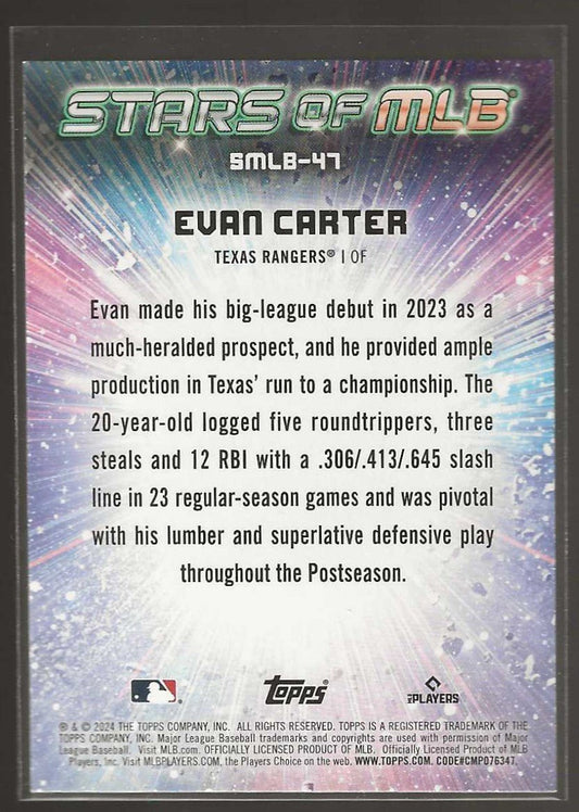 2024 Topps #SMLB - 47 Evan Carter Stars of MLB - ChronicCards