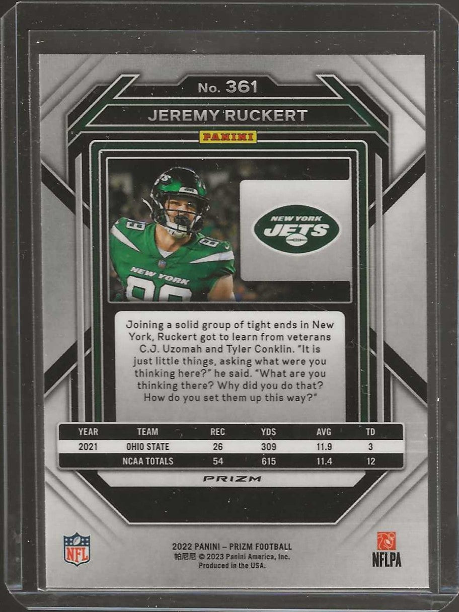 2022 Panini Prizm #361 Jeremy Ruckert Green - ChronicCards
