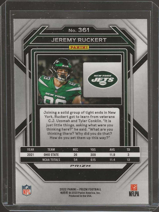 2022 Panini Prizm #361 Jeremy Ruckert Green - ChronicCards