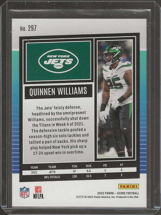 2022 Score #297 Quinnen Williams Lava #/599 - ChronicCards