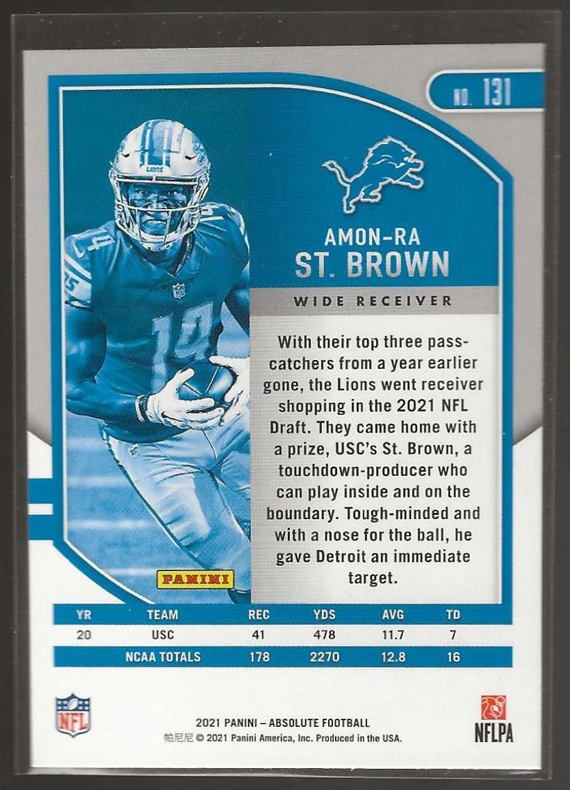 2021 Panini Absolute #131 Amon - Ra St. Brown Retail - ChronicCards