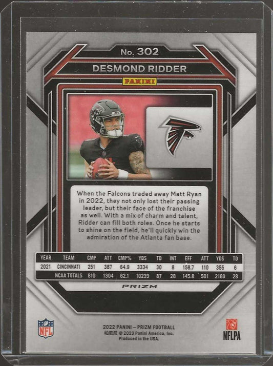 2022 Panini Prizm #302 Desmond Ridder Green - ChronicCards