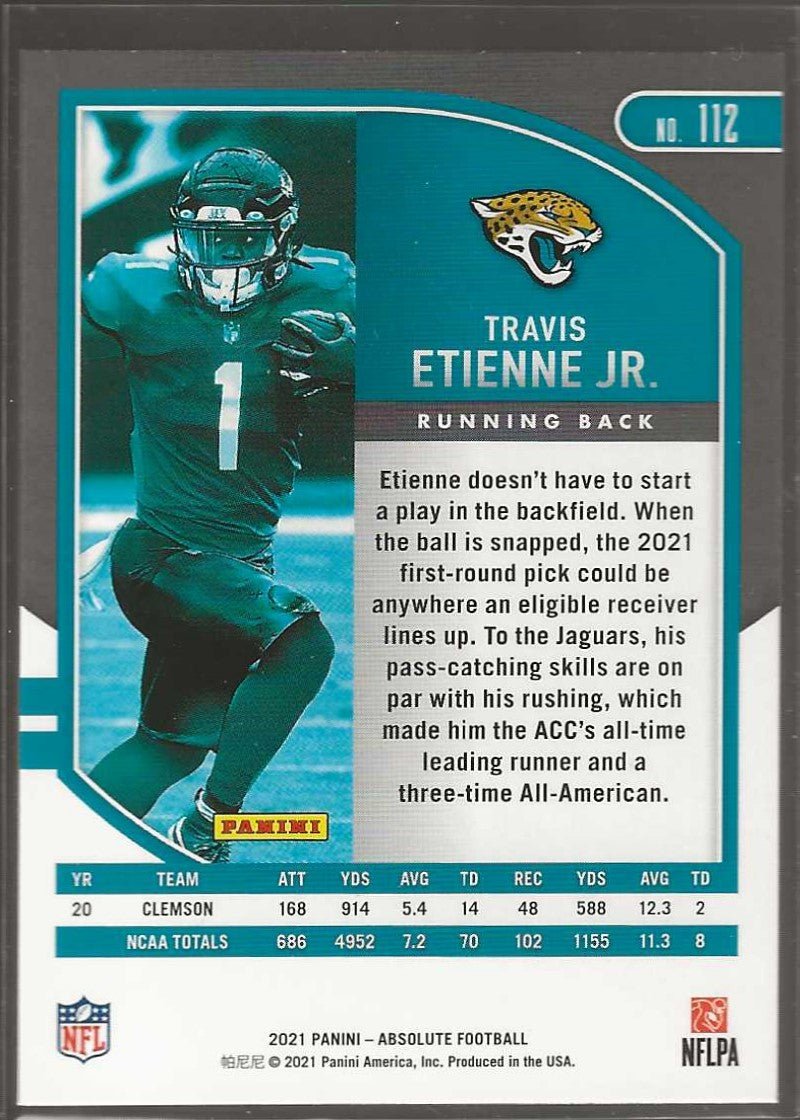 2021 Panini Absolute #112 Travis Etienne Jr. Retail - ChronicCards