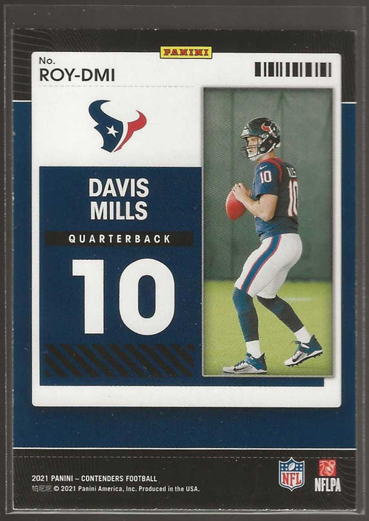 2021 Panini Contenders #ROY - DMI Davis Mills Rookie of the Year Contenders - ChronicCards