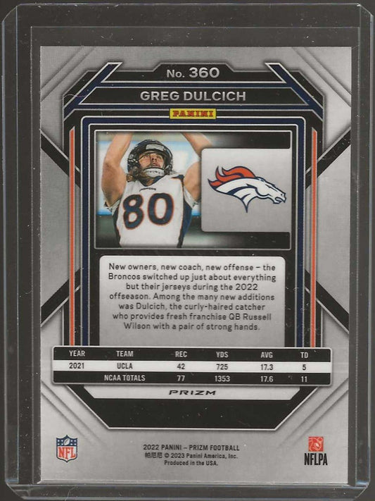2022 Panini Prizm #360 Greg Dulcich Green - ChronicCards