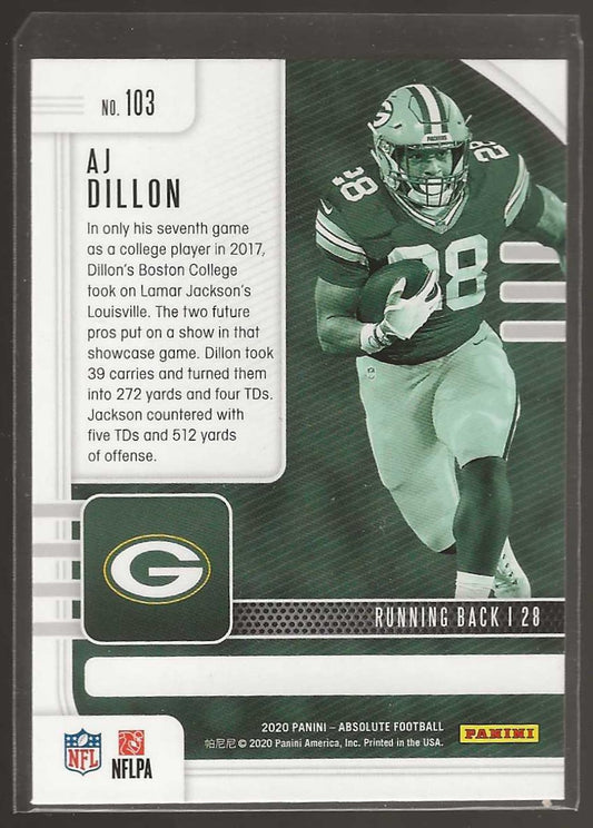 2020 Panini Absolute #103 AJ Dillon Retail - ChronicCards