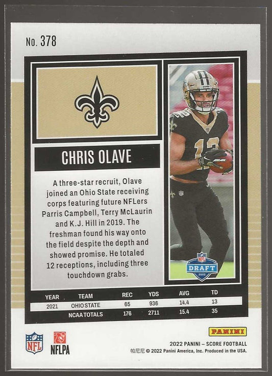 2022 Score #378 Chris Olave - ChronicCards