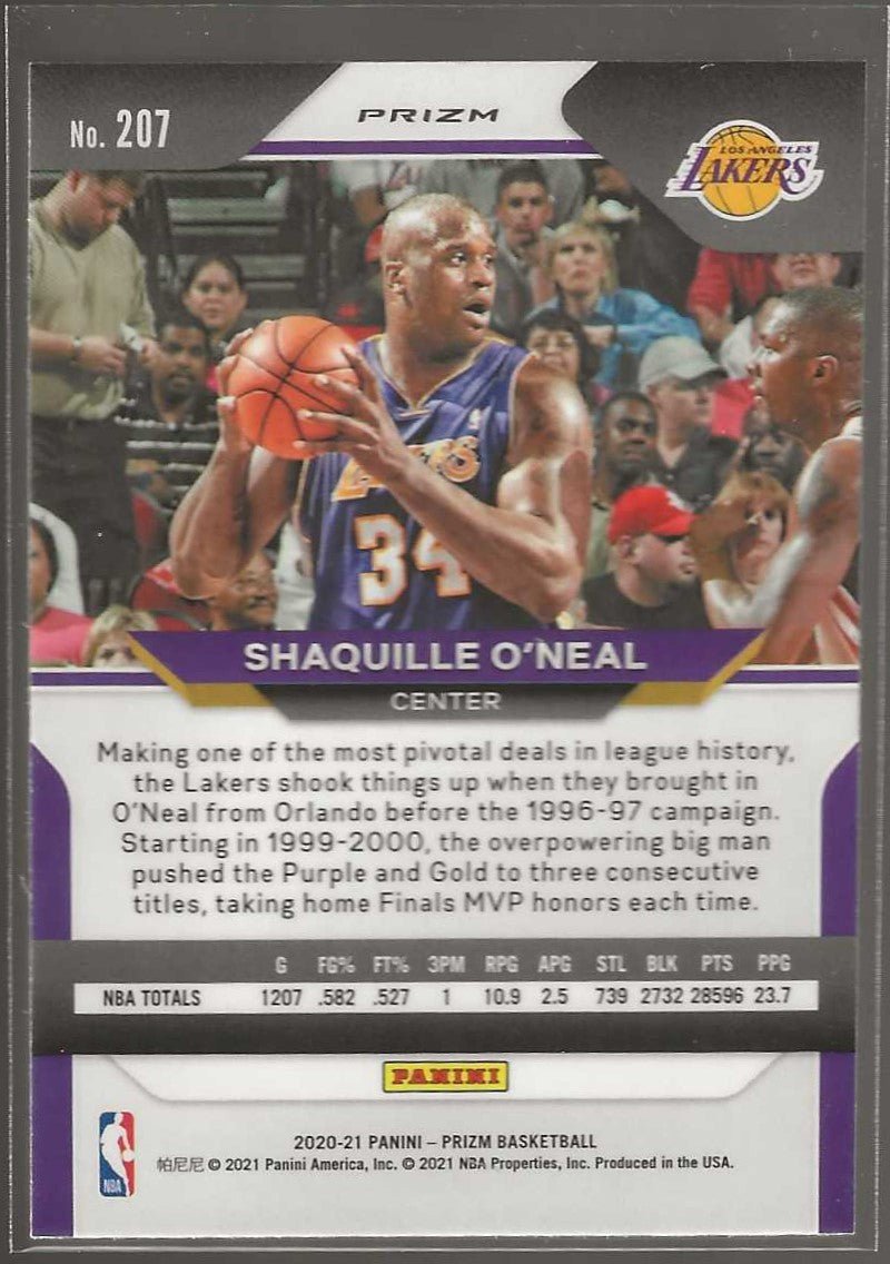 2020 - 21 Panini Prizm #207 Shaquille O'Neal Silver Prizms - ChronicCards