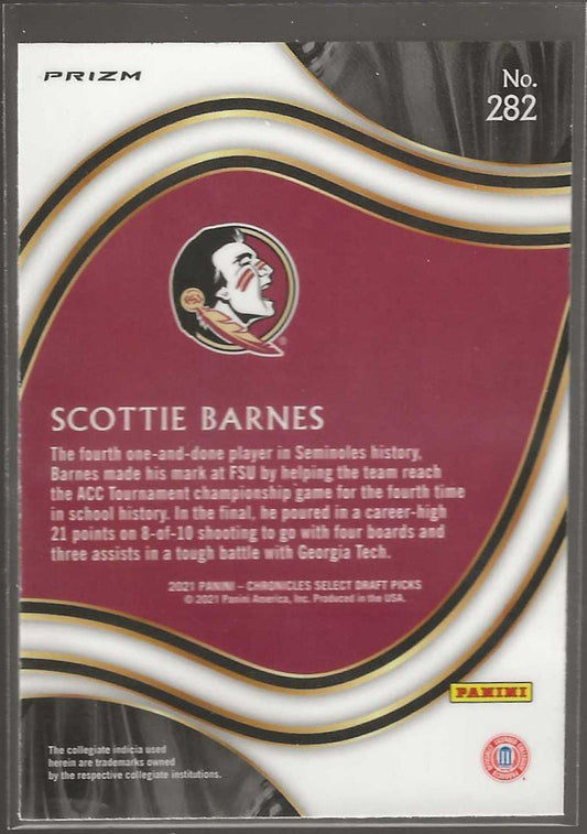 2021 Panini Chronicles Draft Picks #282 Scottie Barnes Silver - ChronicCards