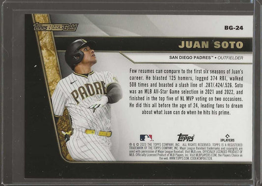 2023 Topps Update #BG - 24 Juan Soto Topps Black Gold - ChronicCards