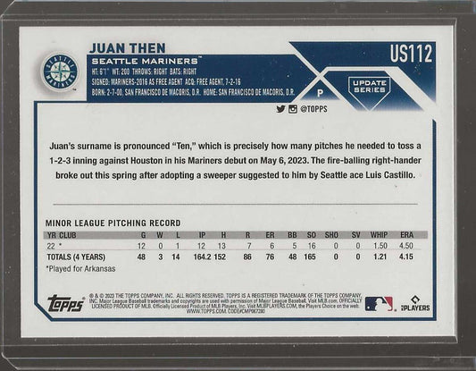 2023 Topps Update #US112 Juan Then Silver Pattern Foilboard - ChronicCards
