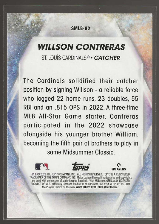 2023 Topps Update #SMLB - 82 Willson Contreras Stars of MLB - ChronicCards