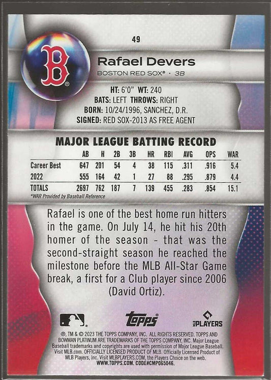 2023 Bowman Platinum #49 Rafael Devers - ChronicCards