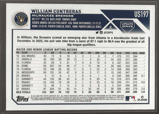 2023 Topps Update #US197 William Contreras Silver Pattern Foilboard - ChronicCards