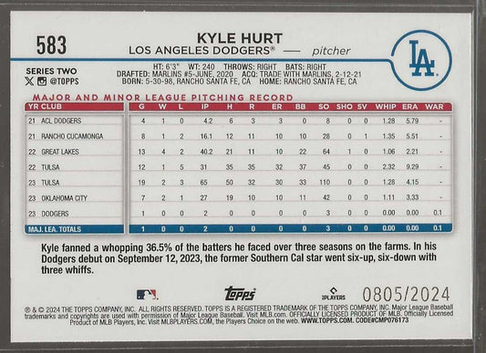 2024 Topps #583 Kyle Hurt Gold - ChronicCards