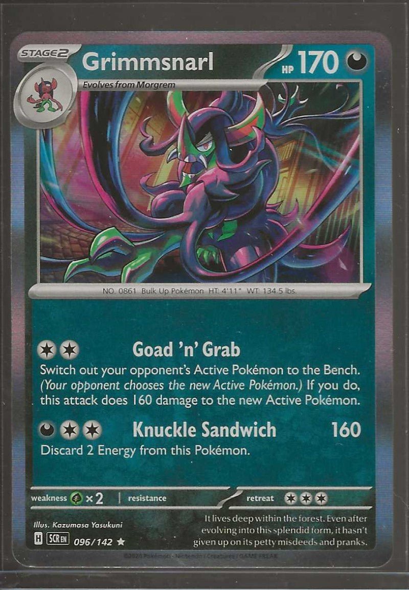 Pokemon Trading Card Game Stellar Crown Rare Grimmsnarl #96 Pokemon Trading Card Game Stellar Crown Rare Grimmsnarl #96