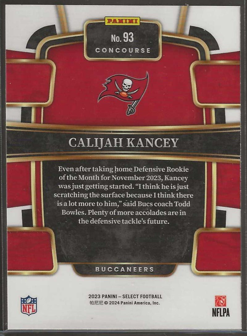 2023 Panini Select Football #93 Calijah Kancey Concourse - Buccaneers - ChronicCards