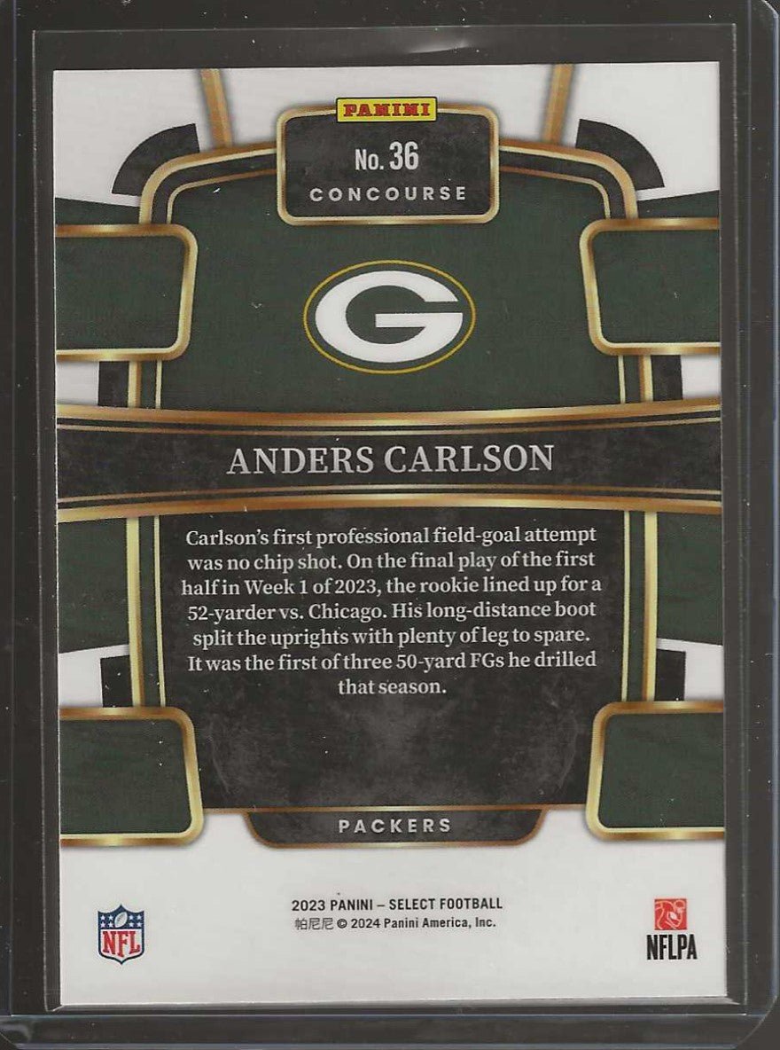 2023 Panini Select Football #36 Anders Carlson Concourse - Packers - ChronicCards