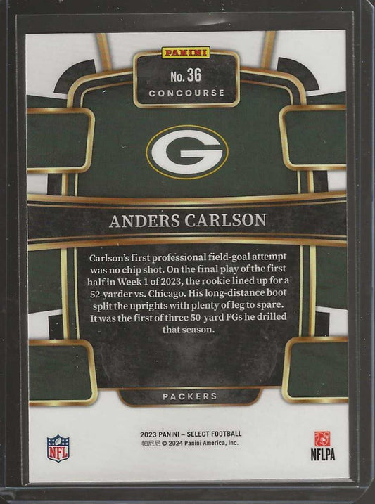 2023 Panini Select Football #36 Anders Carlson Concourse - Packers - ChronicCards