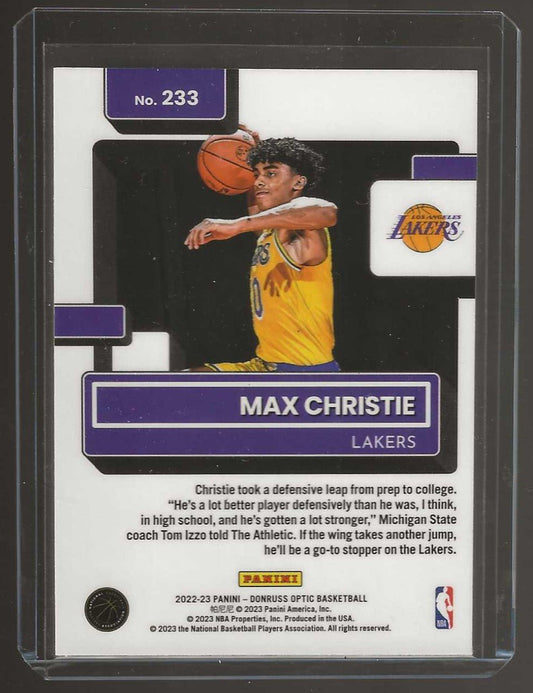 2022 - 23 Donruss Optic #233 Max Christie - ChronicCards