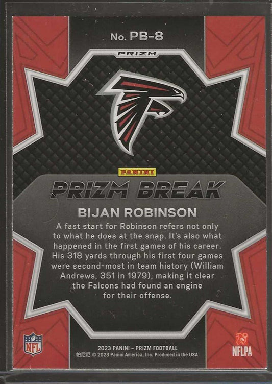 2023 Panini Prizm #PB - 8 Bijan Robinson Prizm Break Prizms Green - ChronicCards