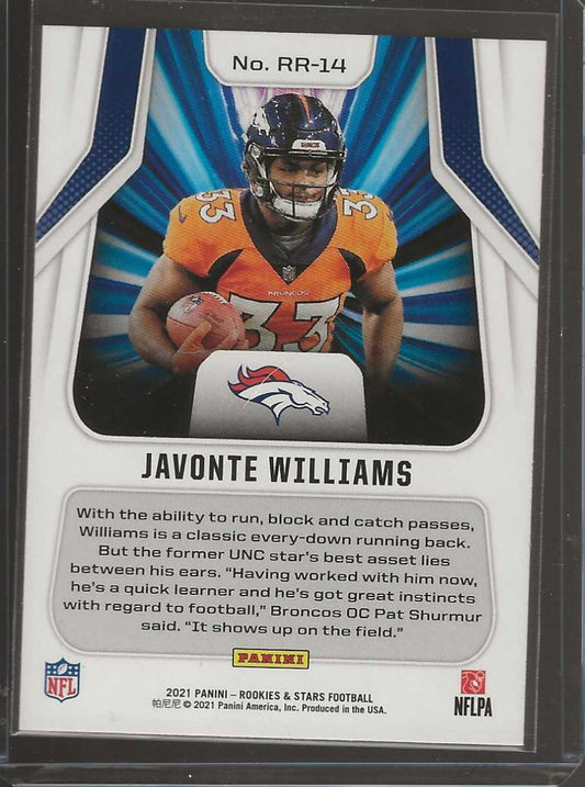 2021 Panini Rookies & Stars #RR - 14 Javonte Williams Rookie Rush - ChronicCards