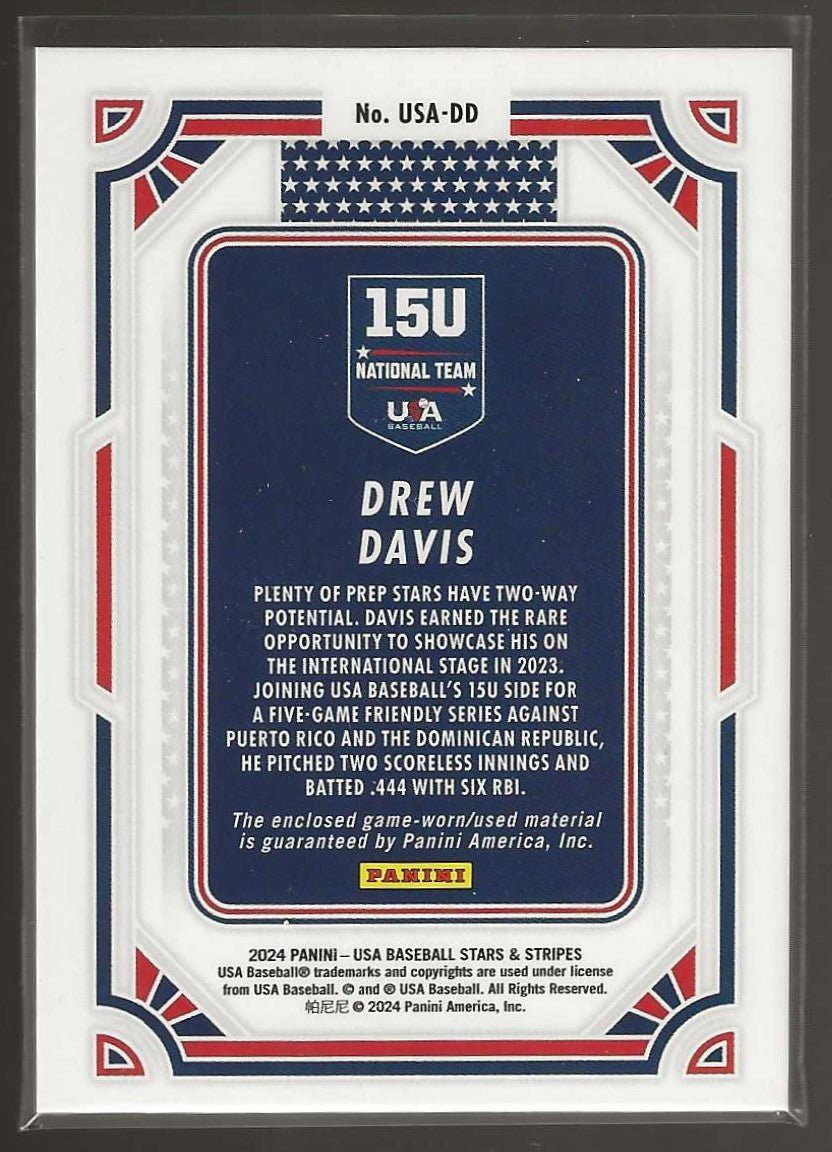USA Baseball Stars & Stripes #USA - DD Drew Davis Memorabilia - ChronicCards