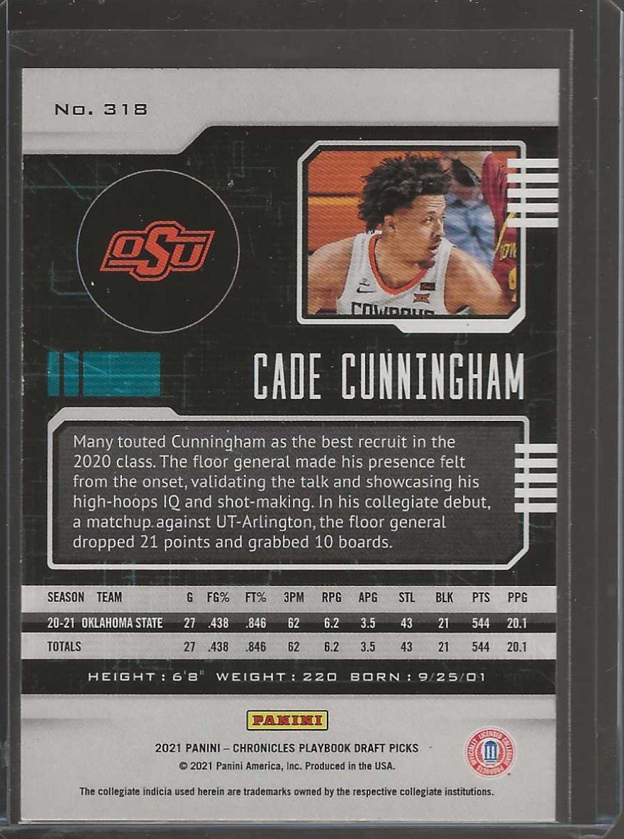 2021 Panini Chronicles Draft Picks #318 Cade Cunningham - ChronicCards