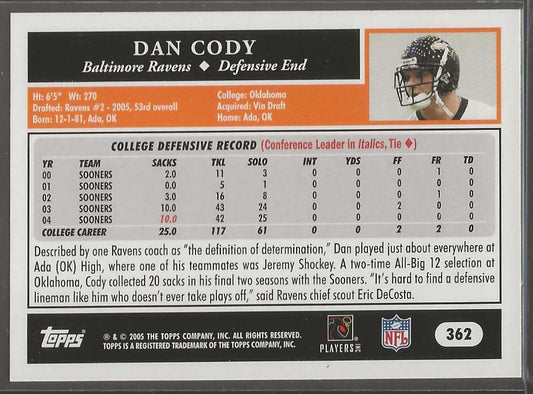 2005 Topps #362 Dan Cody - ChronicCards