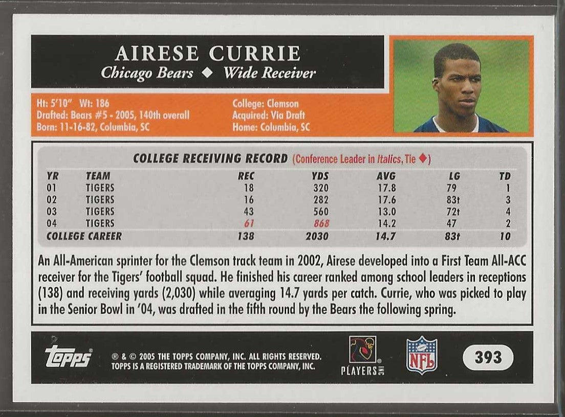2005 Topps #393 Airese Currie - ChronicCards