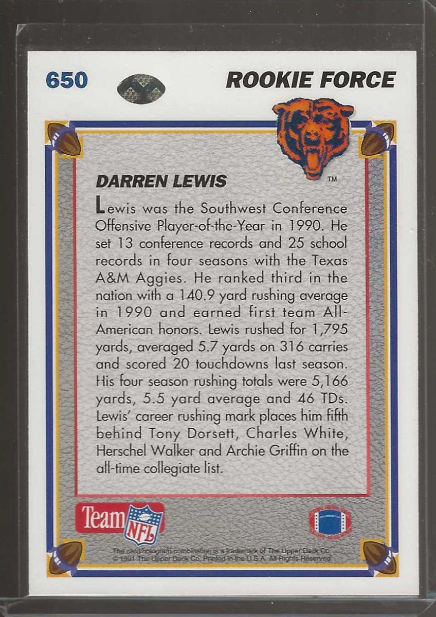 1991 Upper Deck #650 Darren Lewis - ChronicCards
