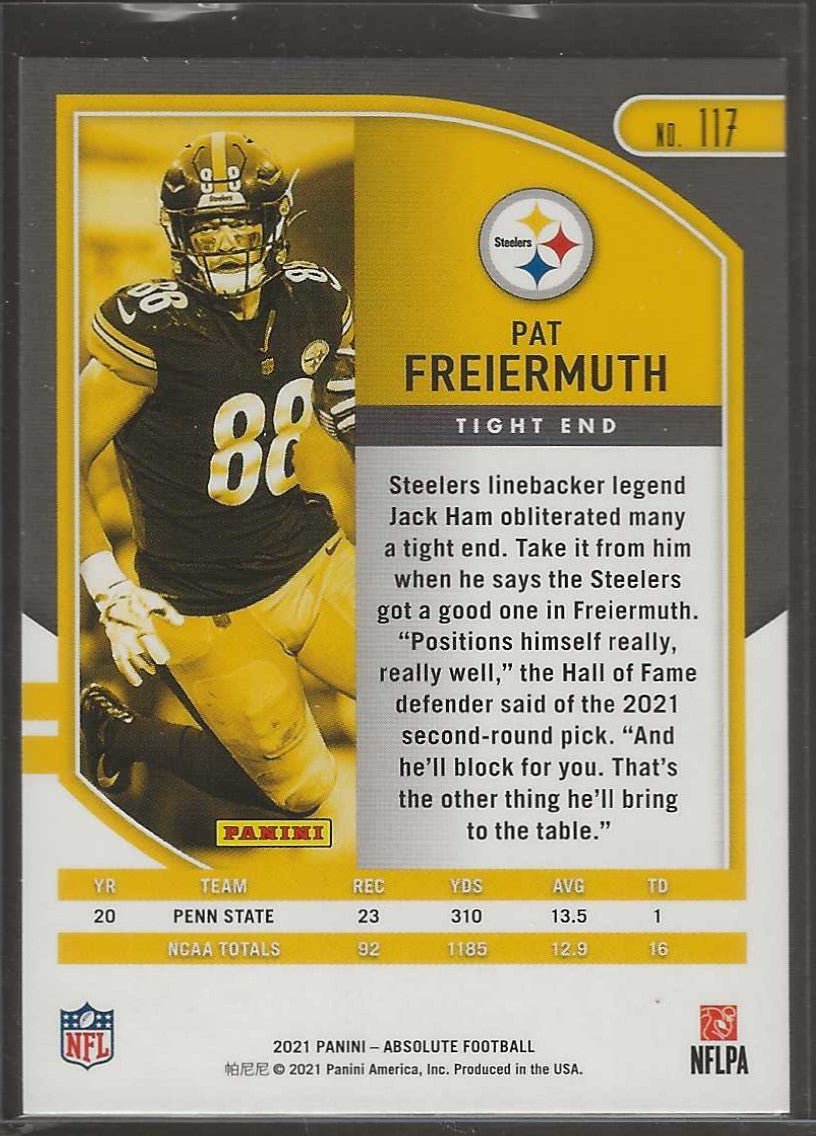 2021 Panini Absolute #117 Pat Freiermuth Retail - ChronicCards