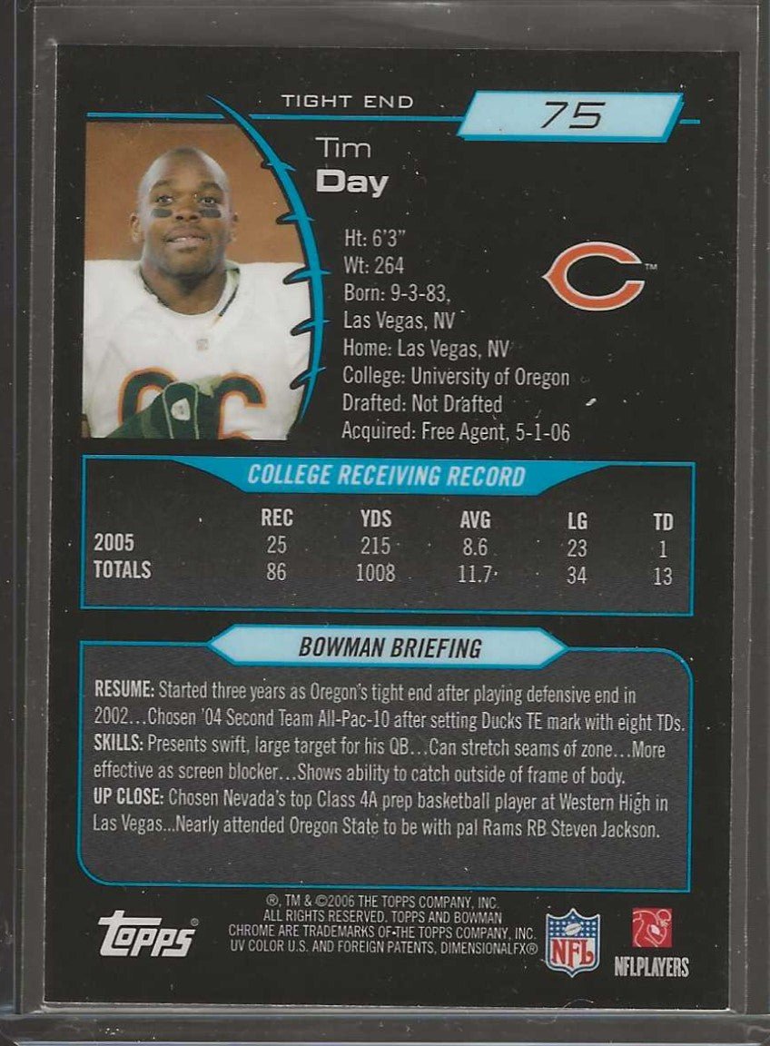 2006 Bowman Chrome #75 Tim Day - ChronicCards