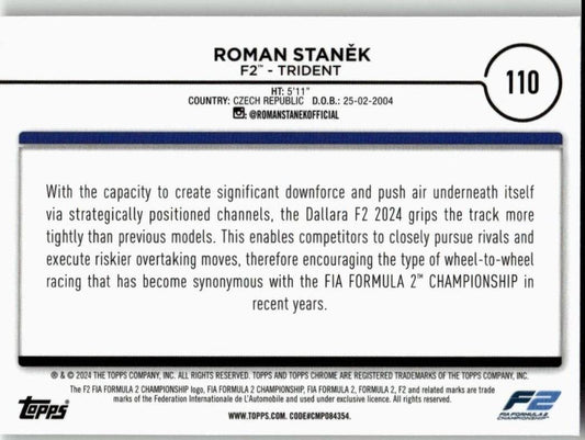 2024 Topps Chrome Formula 1 #110 Roman Stanek - ChronicCards