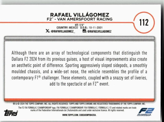 2024 Topps Chrome Formula 1 #112 Rafael Villagomez - ChronicCards