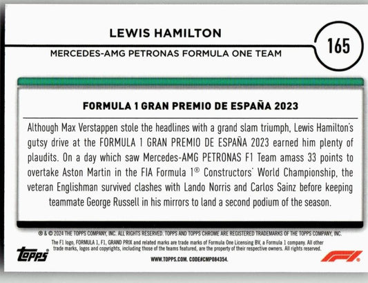 2024 Topps Chrome Formula 1 #165 Lewis Hamilton - ChronicCards