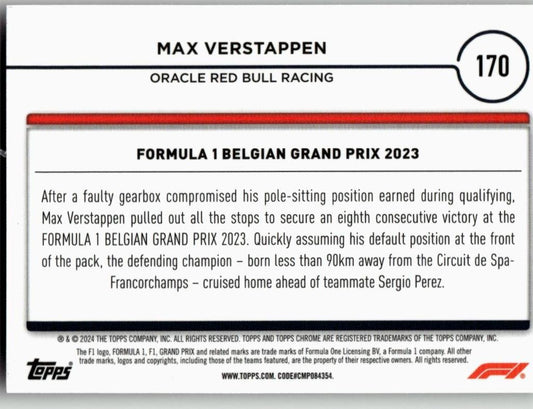2024 Topps Chrome Formula 1 #170 Max Verstappen - ChronicCards