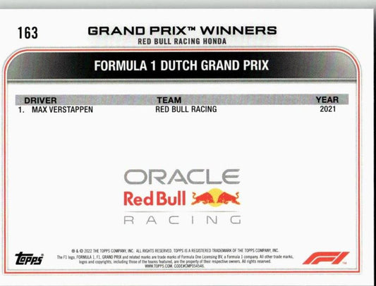 2022 Topps Formula 1 #163 Max Verstappen - ChronicCards