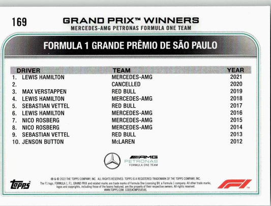 2022 Topps Formula 1 #169 Lewis Hamilton - ChronicCards