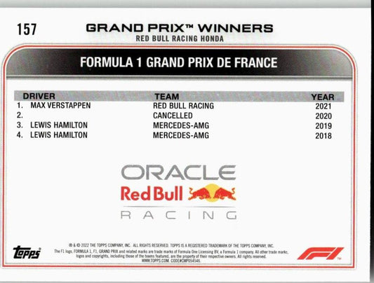 2022 Topps Formula 1 #157 Max Verstappen - ChronicCards