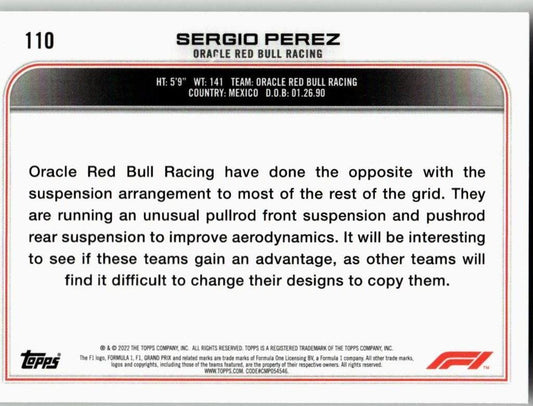 2022 Topps Formula 1 #110 Sergio Perez - ChronicCards