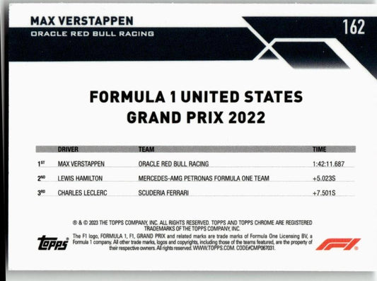2023 Topps Chrome Formula 1 #162 Max Verstappen - ChronicCards