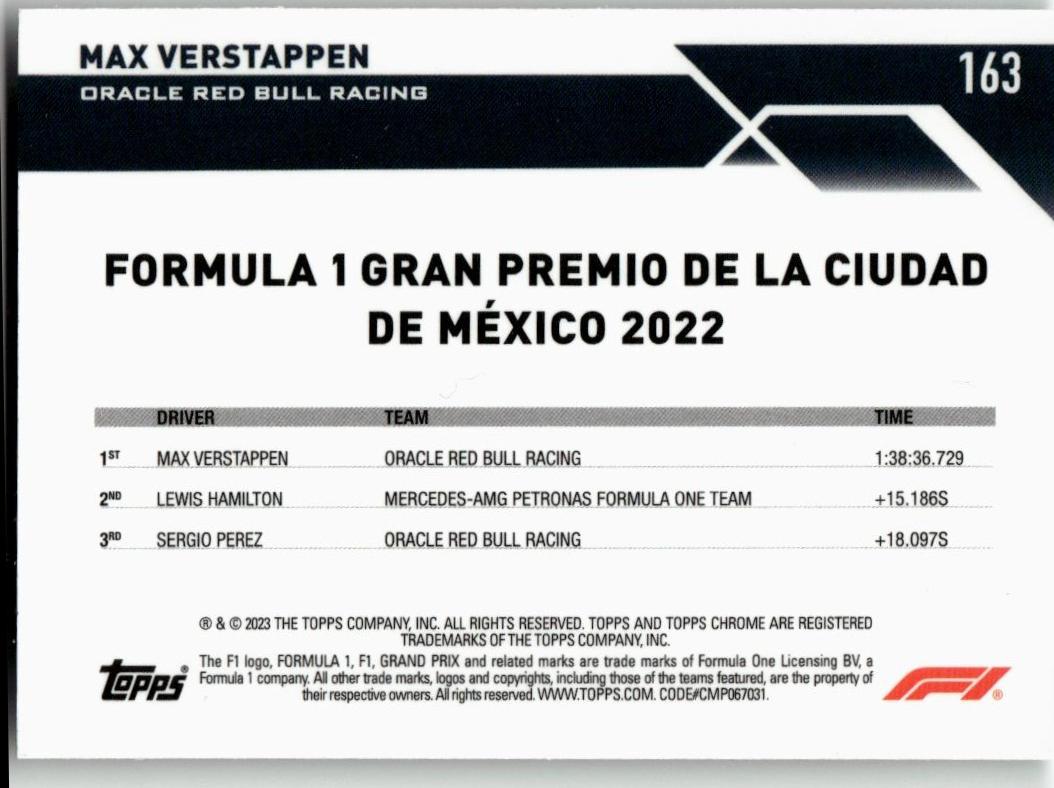 2022 Topps Chrome Formula 1 #163 Max Verstappen - ChronicCards