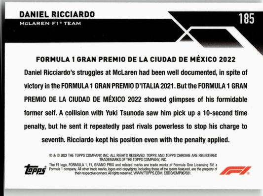 2023 Topps Chrome Formula 1 #185 Daniel Ricciardo - ChronicCards
