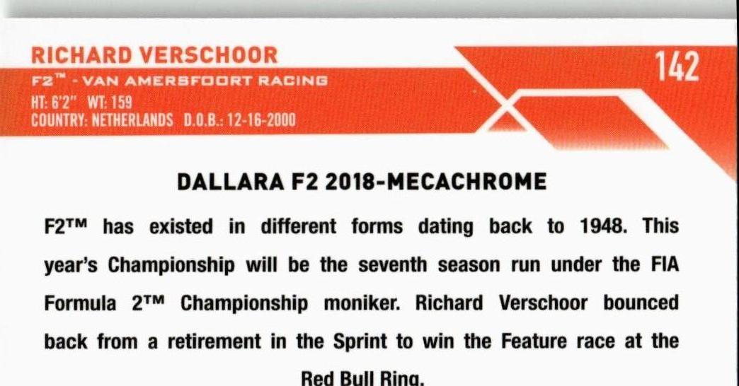 2023 Topps Chrome Formula 1 #142 Richard Verschoor - ChronicCards