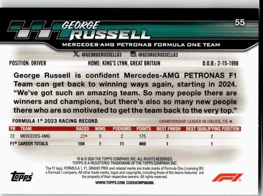 2024 Topps Paddock Pass Formula 1 #55 George Russell - ChronicCards