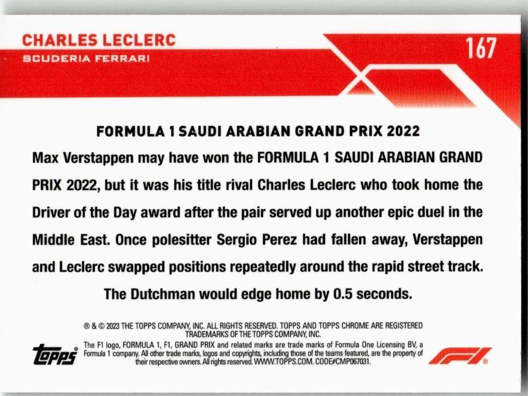 2023 Topps Chrome Formula 1 #167 Charles Leclerc - ChronicCards
