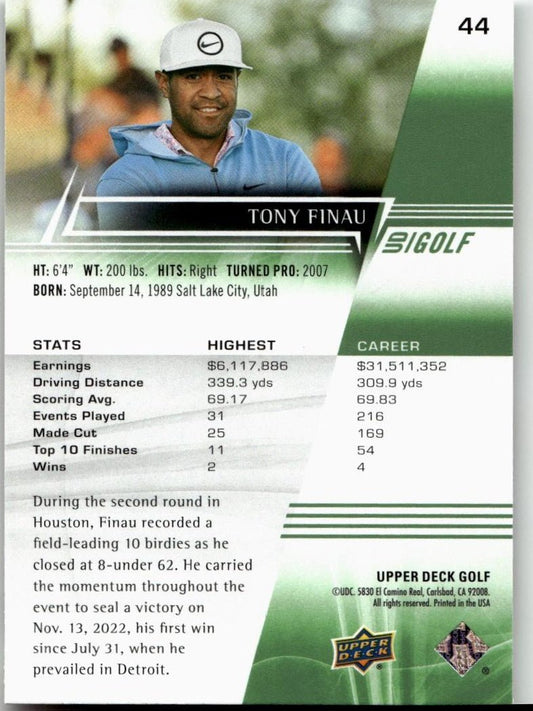 2024 Upper Deck #44 Tony Finau - ChronicCards