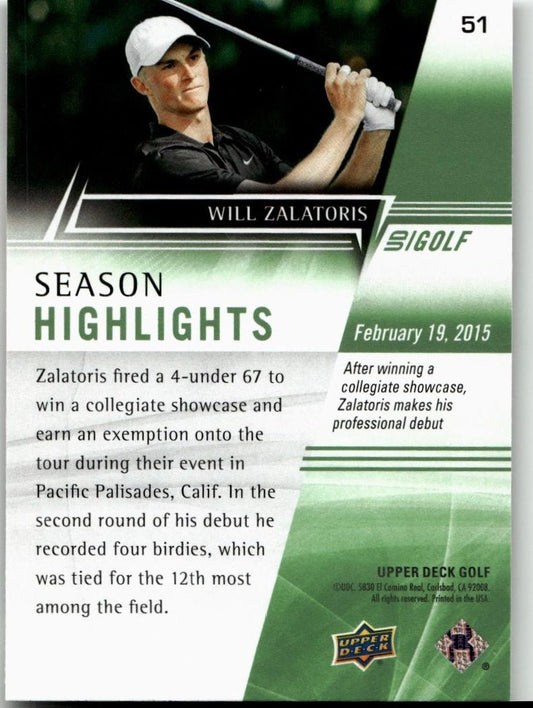 2024 Upper Deck #51 Will Zalatoris - ChronicCards