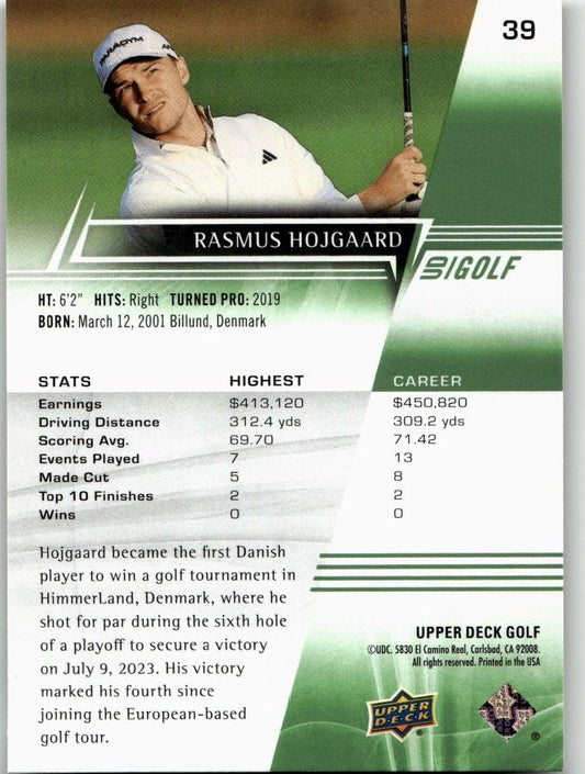 2024 Upper Deck #39 Rasmus Hojgaard - ChronicCards